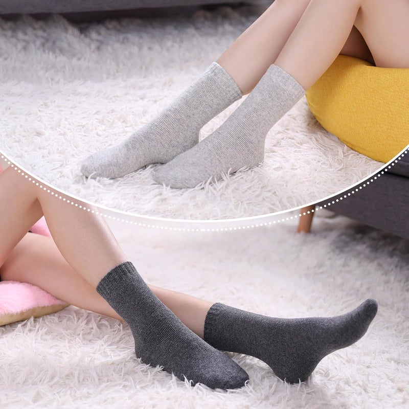 LINEMIN Wool Socks for Women Winter Warm Hiking Thick Warm Cozy Boot Crew Gift Socks 5 Pairs - Image 5